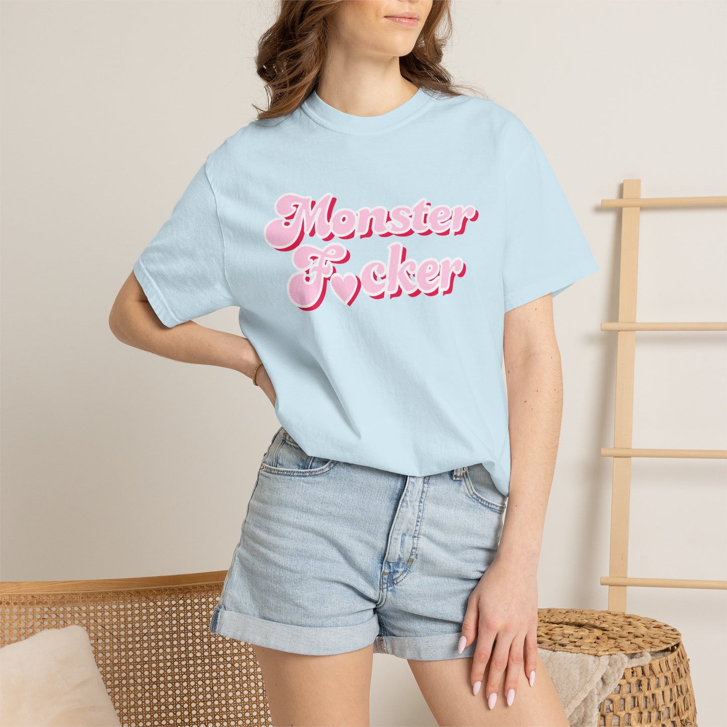 Monster F*cker T-Shirt — Pink Retro Script Graphic Tee