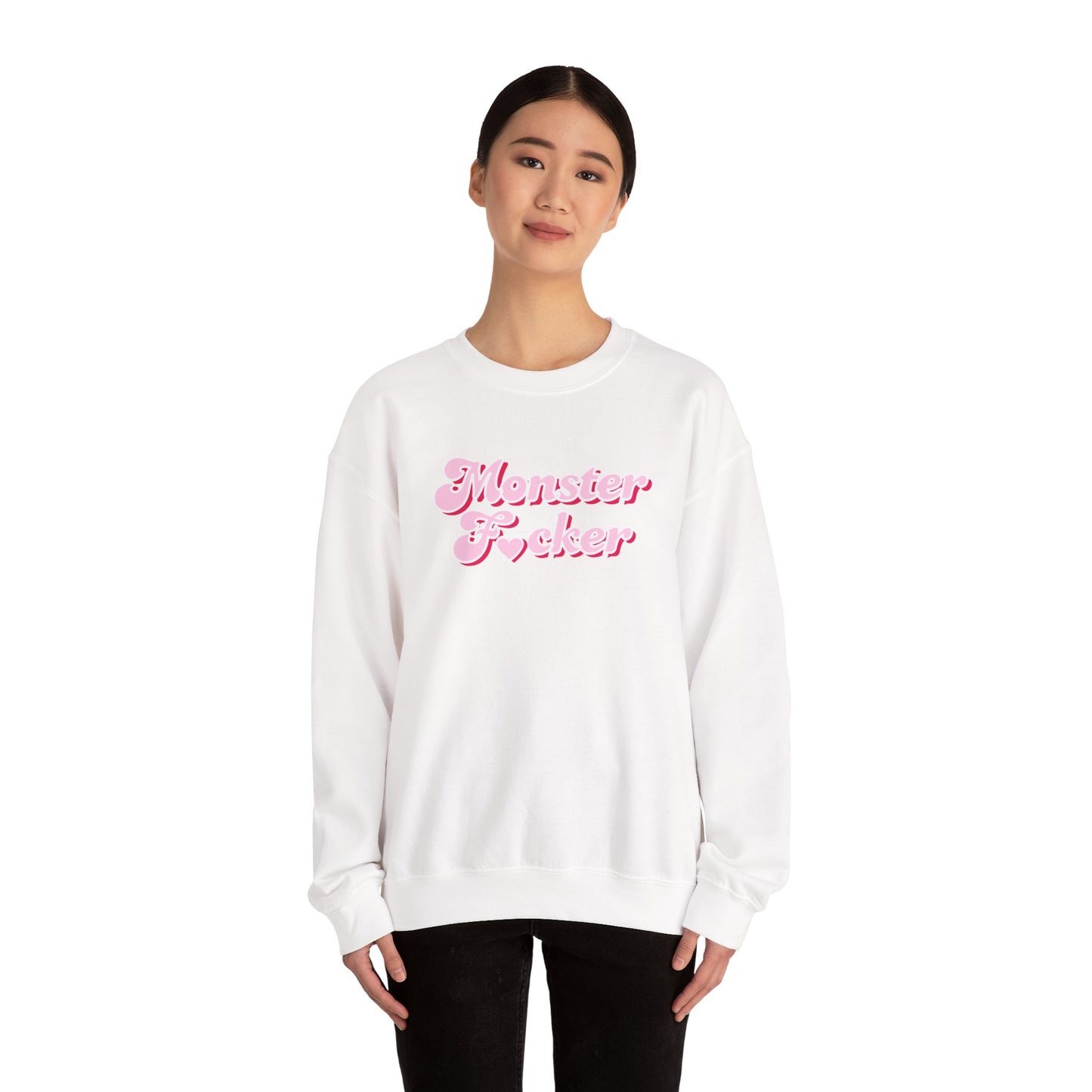 Monster F*cker Pink Script Crewneck