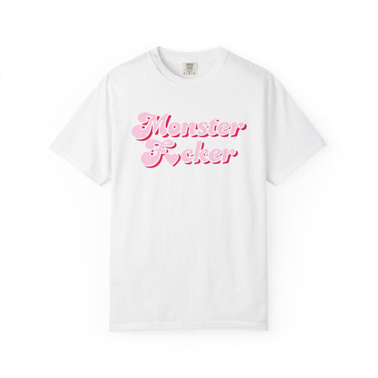 Monster F*cker T-Shirt — Pink Retro Script Graphic Tee