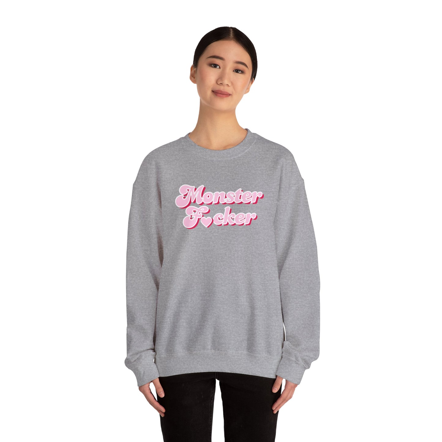 Monster F*cker Pink Script Crewneck