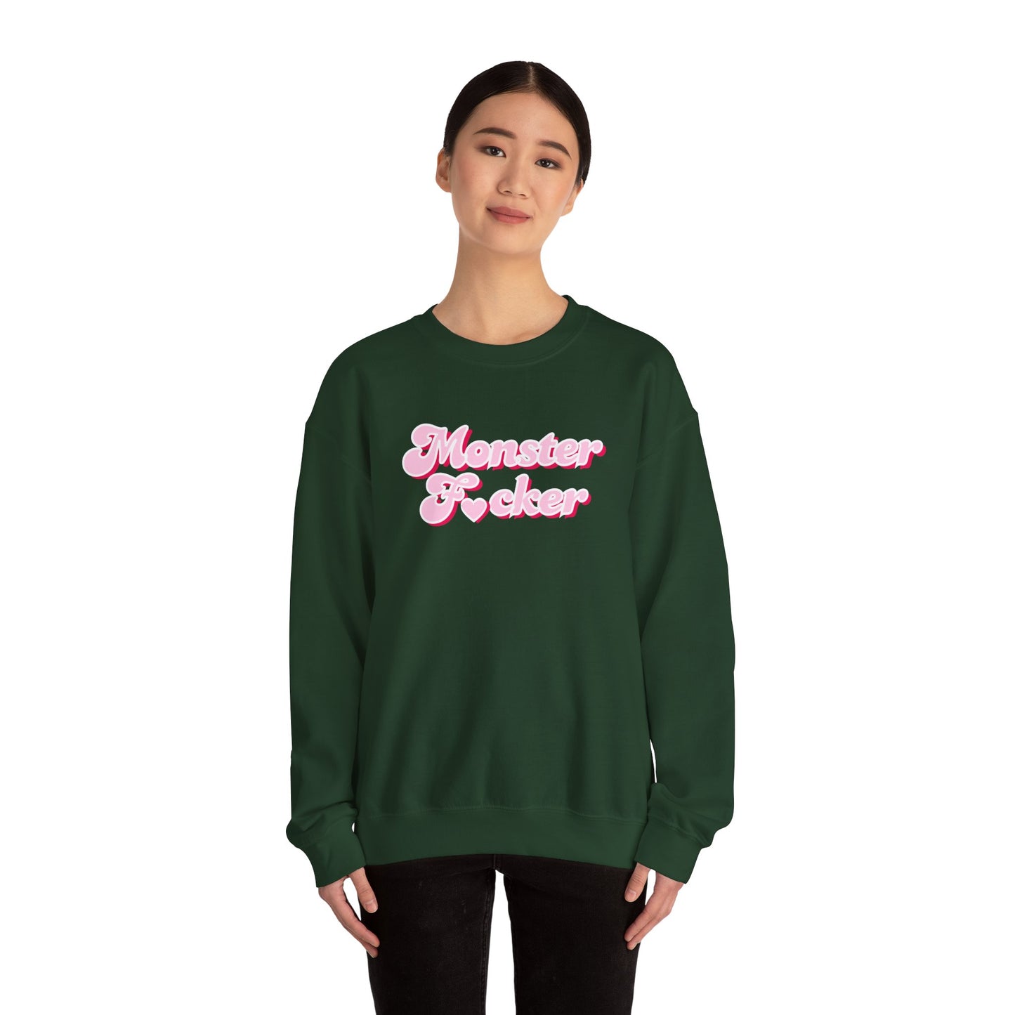 Monster F*cker Pink Script Crewneck
