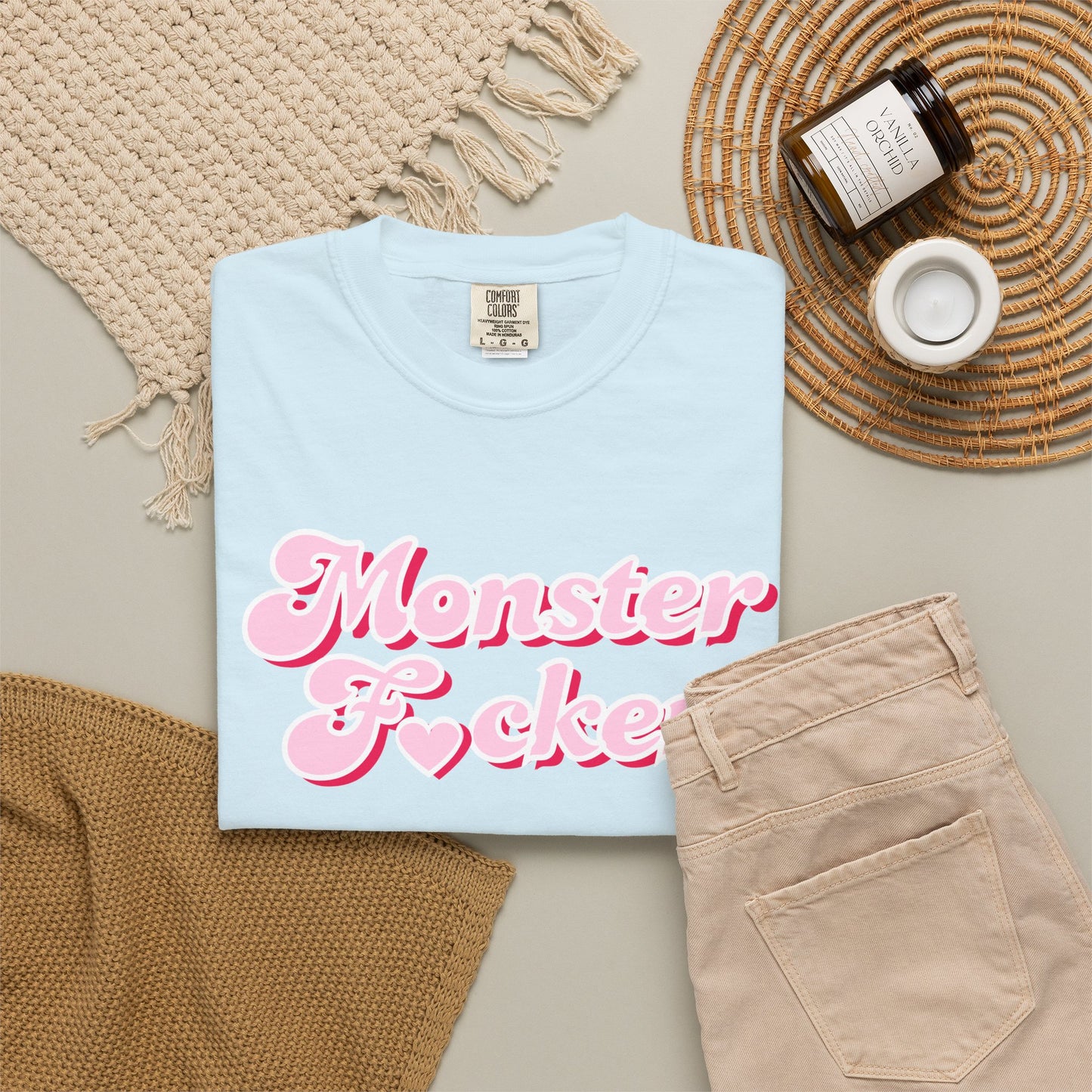 Monster F*cker T-Shirt — Pink Retro Script Graphic Tee