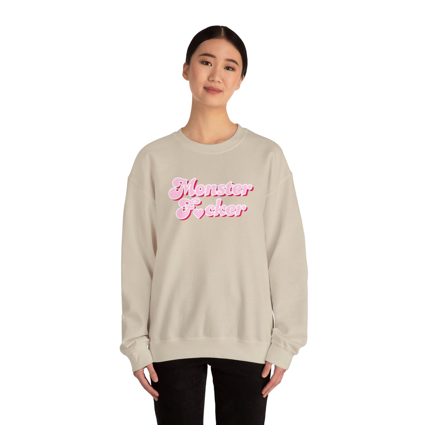 Monster F*cker Pink Script Crewneck