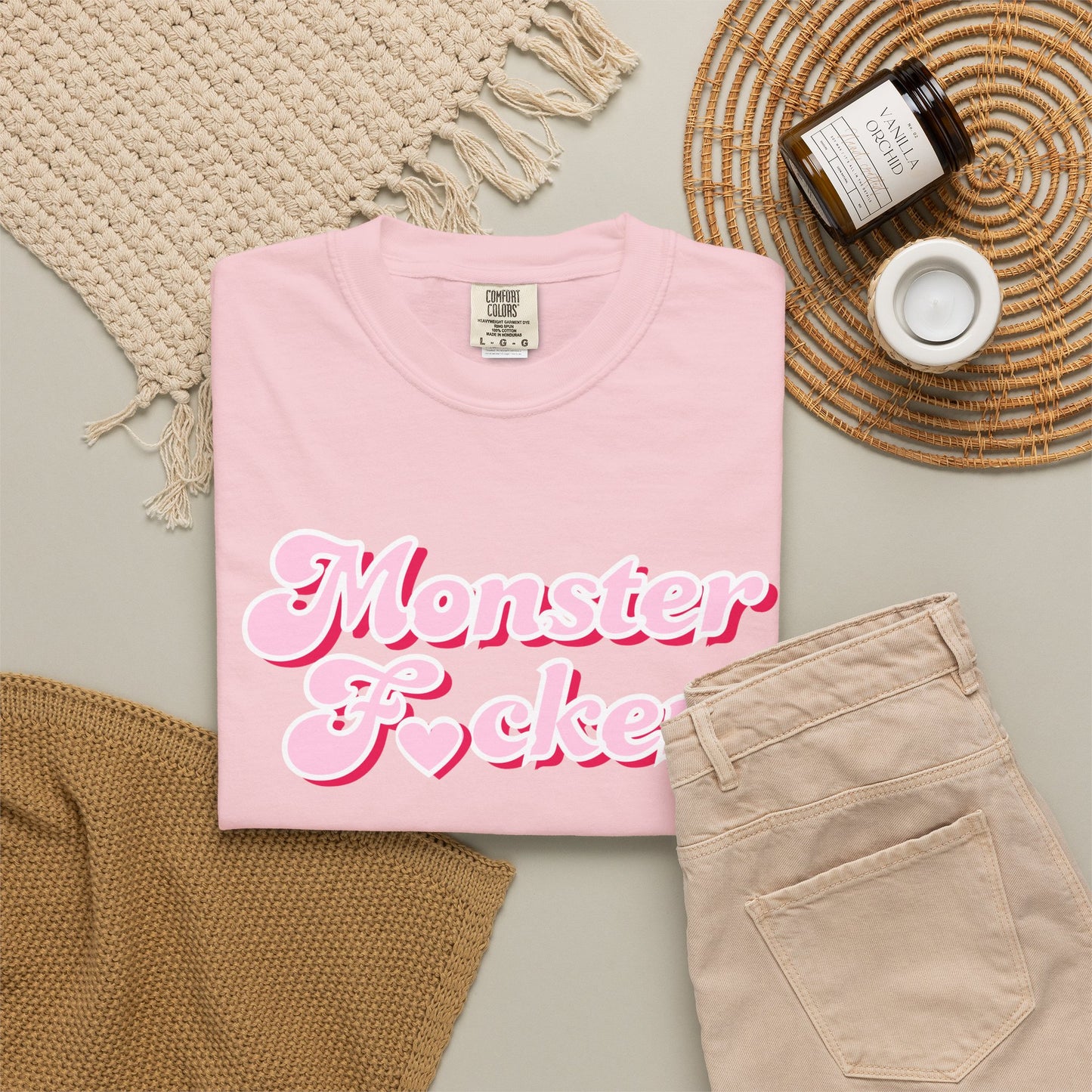 Monster F*cker T-Shirt — Pink Retro Script Graphic Tee