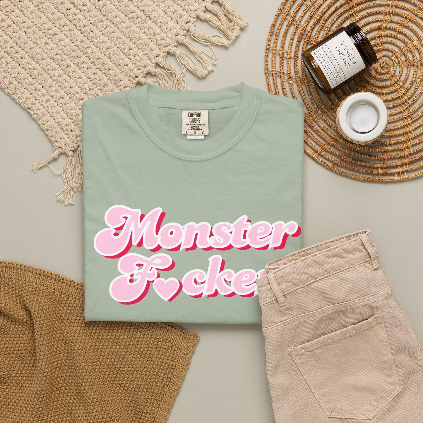 Monster F*cker T-Shirt — Pink Retro Script Graphic Tee