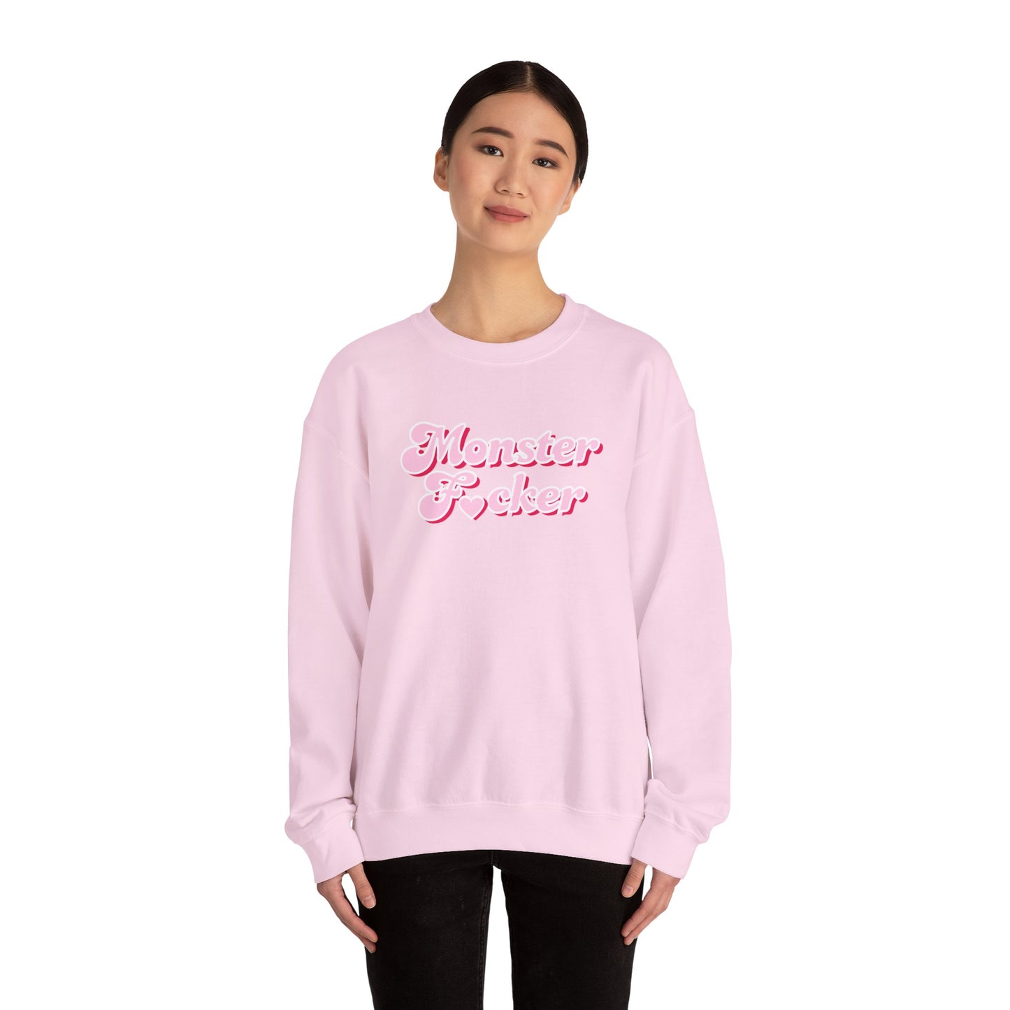 Monster F*cker Pink Script Crewneck